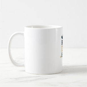 Mejor Papá Nunca Mug Copa Rustic Navy & Gold