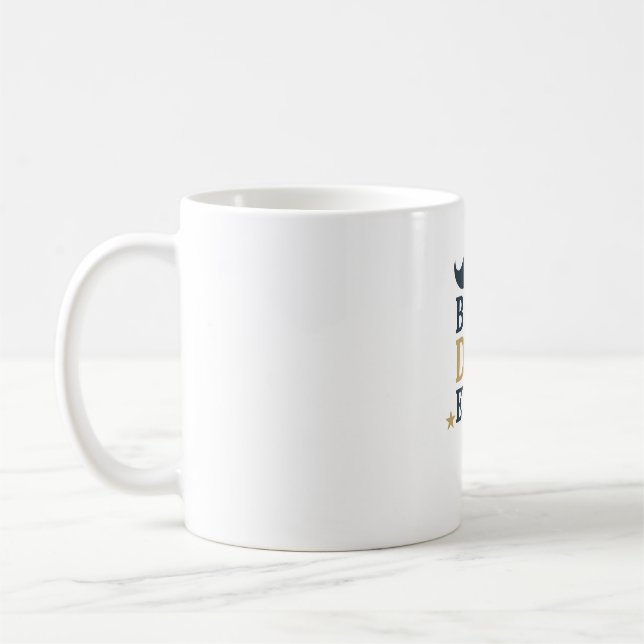 Mejor Papá Nunca Mug | Copa Rustic Navy & Gold (Izquierda)