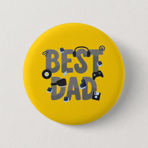 Mejor Papá Papá Gamer Gráfico Botón