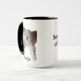 Mejor Papá Perro, Foto y Nombre, Taza