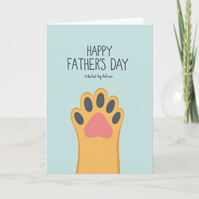 Mejor Papá Perro Tarjeta de Pata Dorada (Anverso)