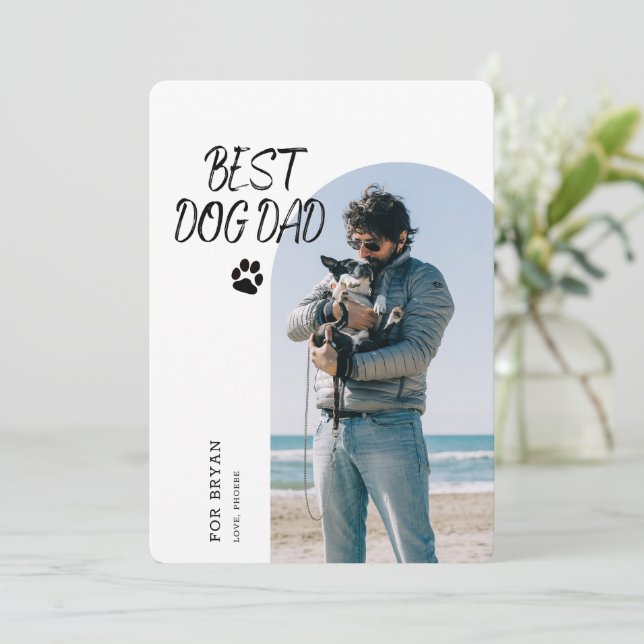 Mejor Papá Perro | Tarjeta fotográfica del Día del (Anverso de pie)