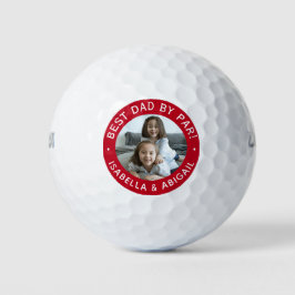 Mejor Papá Por Par Foto Bolas de Golf Rojas