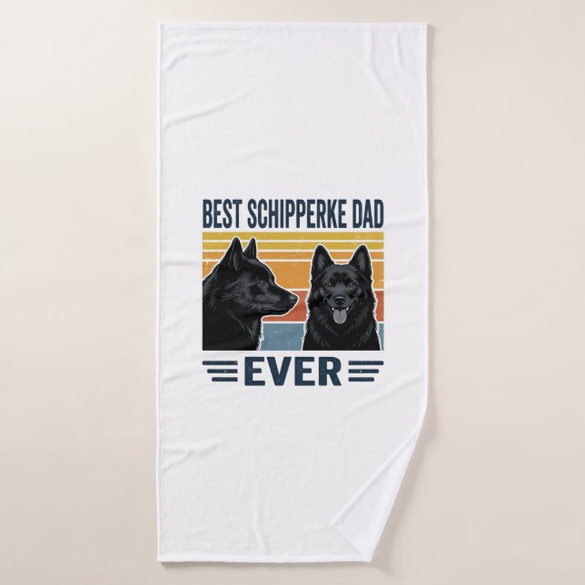 Mejor Papá Schipperke de Todos los Tiempos Diseño  (Toalla de baño)