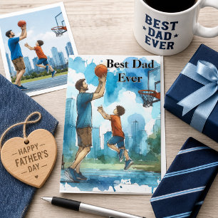 Mejor Papá Tarjeta de Día del Padre Baloncesto