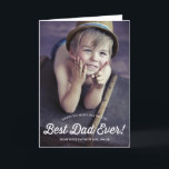 Mejor Papá | Tarjeta diurna para padres de caligra<br><div class="desc">Tarjeta fotográfica del día del padre del personalizable con guión de caligrafía retro. Se pueden encontrar otros colores y artículos similares en mi tienda.</div>