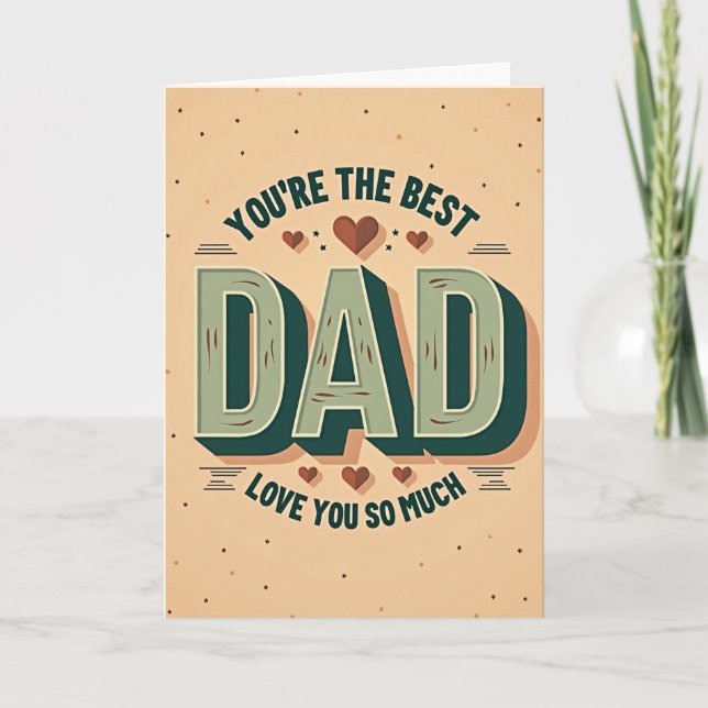 Mejor Papá Tarjeta Estilo Retro (Anverso)
