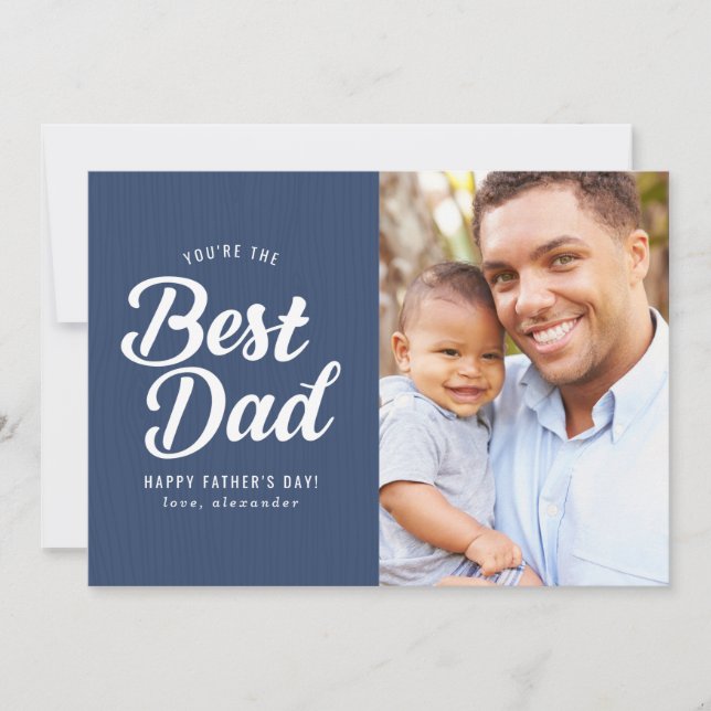 Mejor Papá | Tarjeta fotográfica del Día del Padre (Anverso)