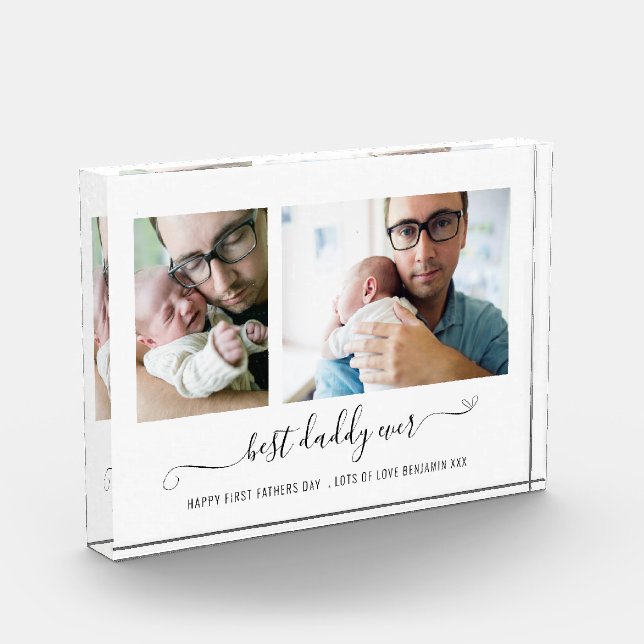 Mejor Papi Guión 2 Fotos Primer Día del Padre (Izquierda)