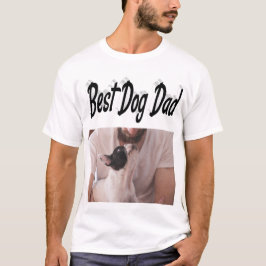 Mejor perro papá foto texto negro camiseta