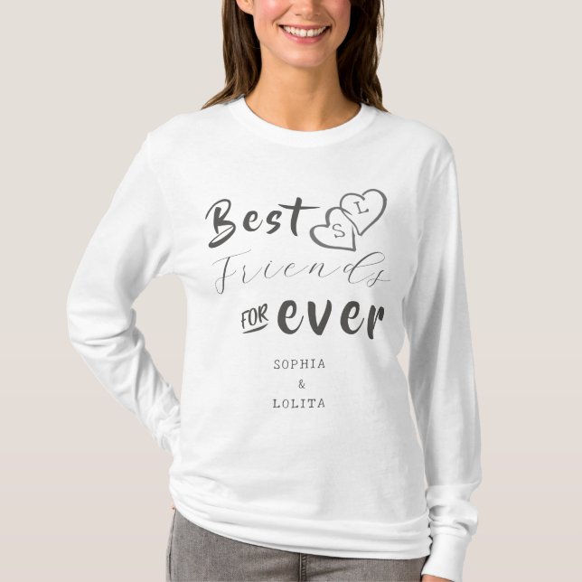 Mejor personalizado amigas para camiseta femenina (Anverso)
