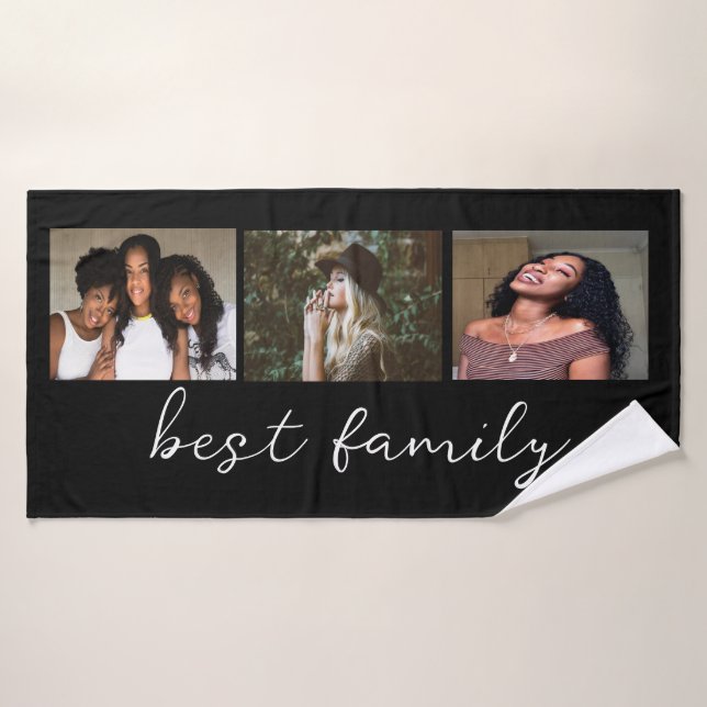 Mejor Personalizado de Collage de fotos de la fami (Toalla de baño)