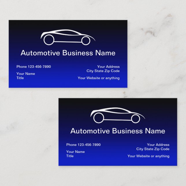 Mejor Plantilla de Tarjeta de Negocio Automotriz D (Anverso / Reverso)
