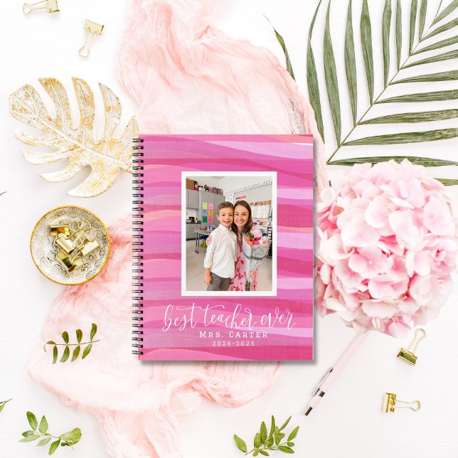 MEJOR PROFESOR DE LA HISTORIA - Diario Personaliza (Best Teacher Notebook | Personalized Teacher Gift with Photo & Name | End of the Year Classroom gift)