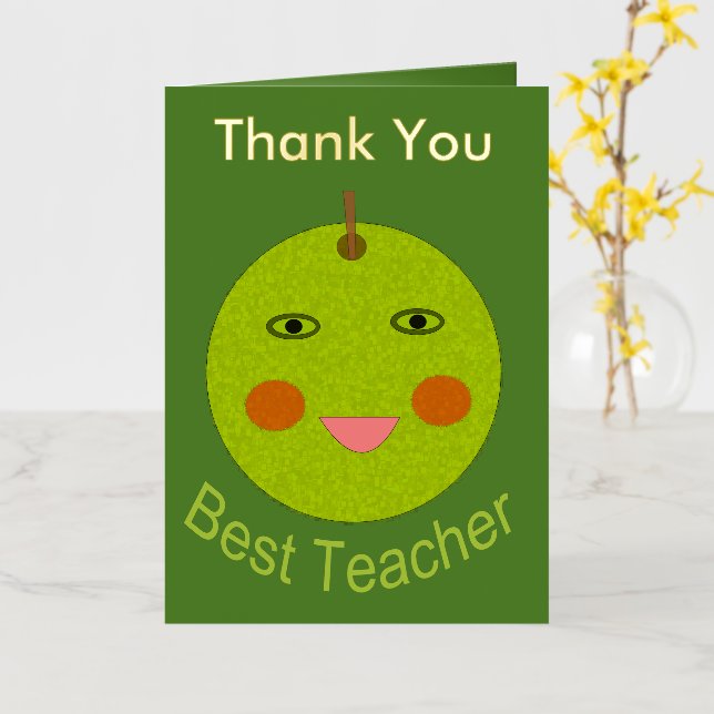 Mejor profesor feliz Personalizado de Apple (flor amarilla)