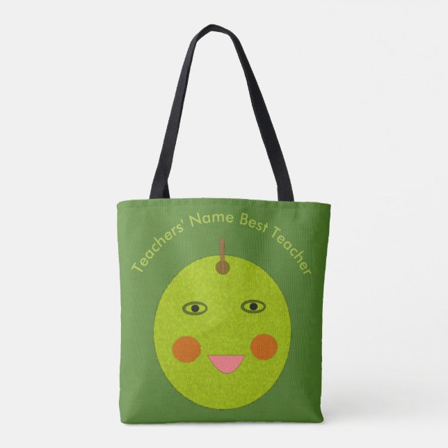 Mejor profesor feliz Personalizado de Apple Bolsa  (Reverso)