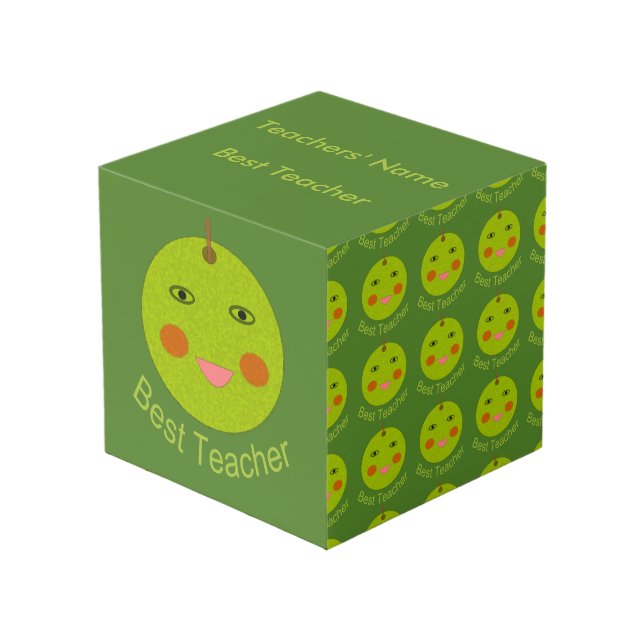 Mejor profesor feliz Personalizado de Apple cubo f (Angulo Anverso)