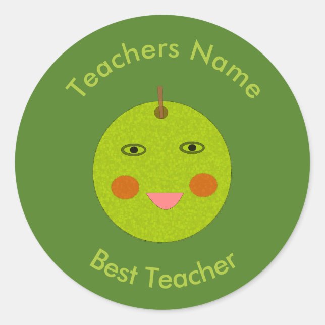 Mejor profesor Pegatinas de Apple feliz (Anverso)