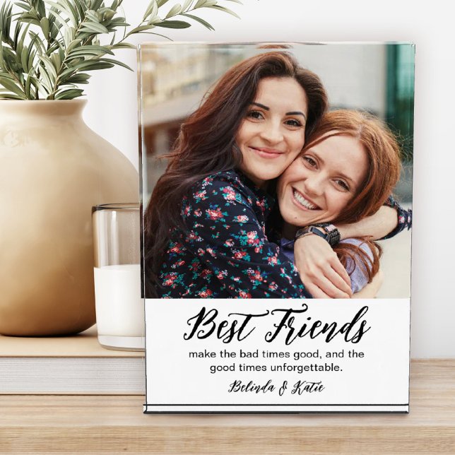 Mejor Regalo de Amigos para Bloque de Fotografía d (A pretty script best Friends photo block. Personalize it with your message and names.)