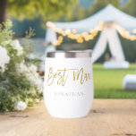 Mejor regalo de hombre nombre oro y negro<br><div class="desc">El mejor regalo del hombre nombre Purpurina de la Faux de oro y negro. ¡Tu mejor hombre estará en la luna con este elegante regalo para presentarle en tu día de boda! Con una tipografía de escritura elegante, el Mejor Hombre, y un nombre fácil de personalizar para convertirlo en un...</div>