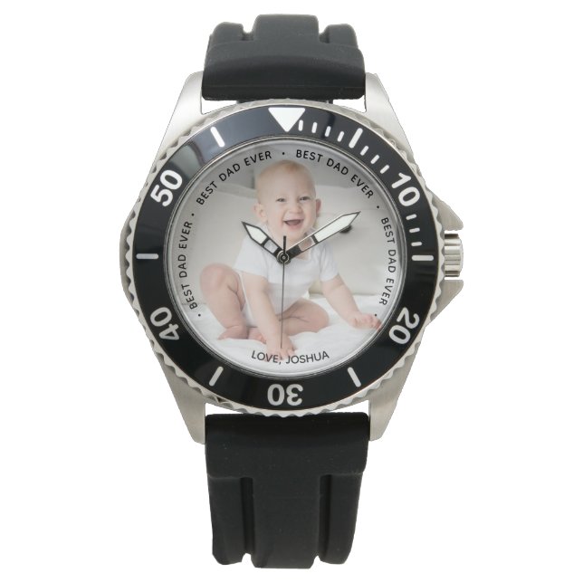 Mejor reloj de fotos personalizado de papá (Anverso)
