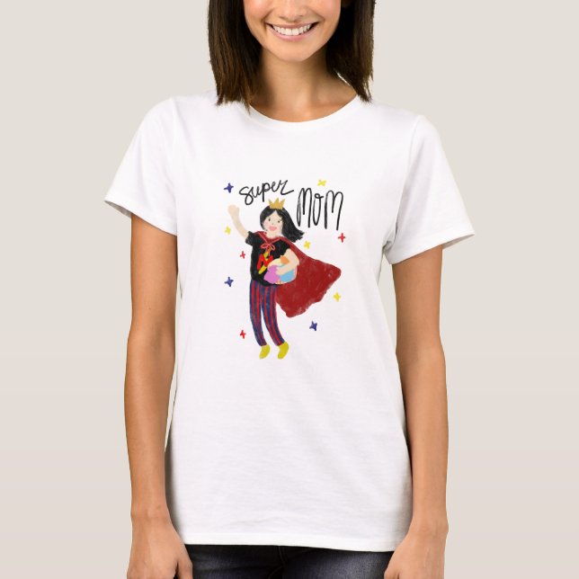 Mejor superhéroe lindo camiseta de ilustracion de  (Anverso)