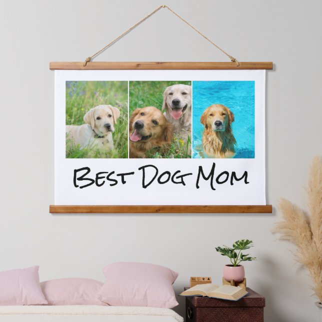 Mejor Tapiz Colgante De Collage de fotos De Perro (Dormitorio)
