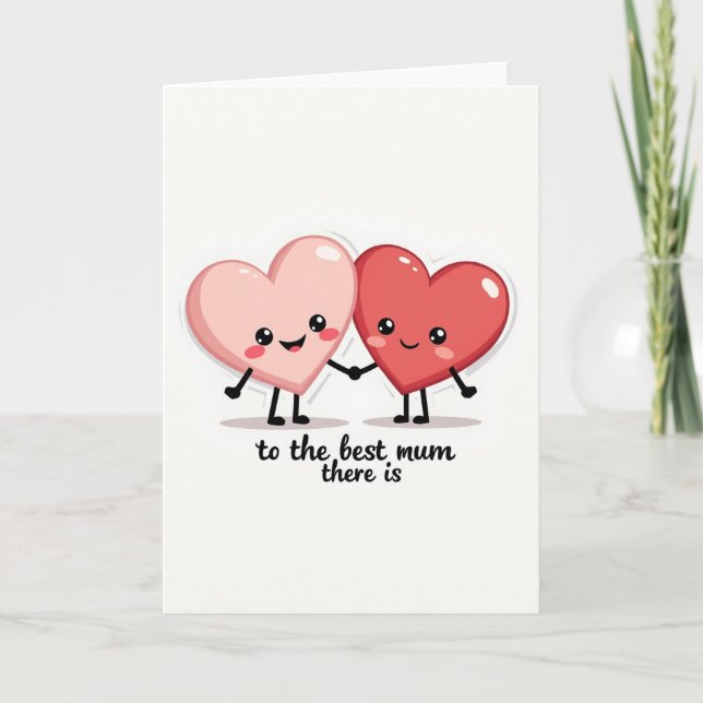 Mejor Tarjeta de Abrazo de Corazones de Mamá (Anverso)