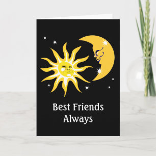 Mejor tarjeta de amigos felices Sun y Moon
