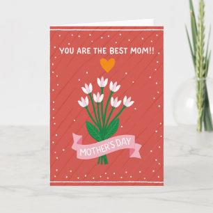 Mejor Tarjeta de Arte de Corazón Naranja para Mamá
