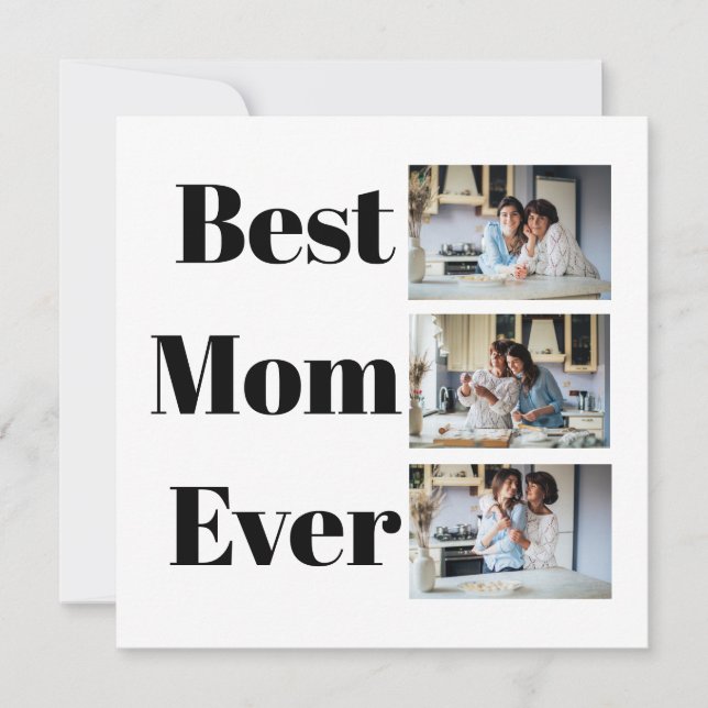 Mejor tarjeta de Collage de fotos de mamá del Día  (Anverso)