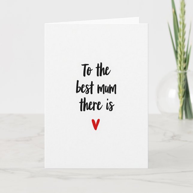 Mejor Tarjeta de Corazón Simple para Mamá (Anverso)