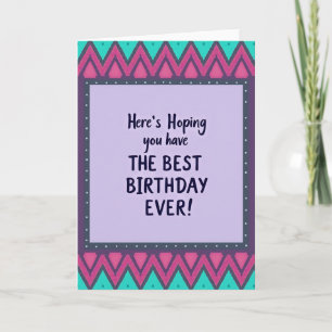 Mejor tarjeta de cumpleaños con patrón en zigzag