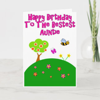Mejor tarjeta de felicitación Auntie Happy Birday