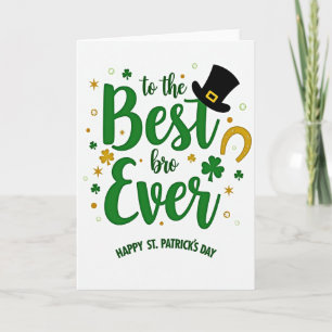 Mejor tarjeta de hermano del trébol verde