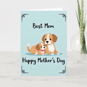 Mejor tarjeta de ilustración de perro para mamá