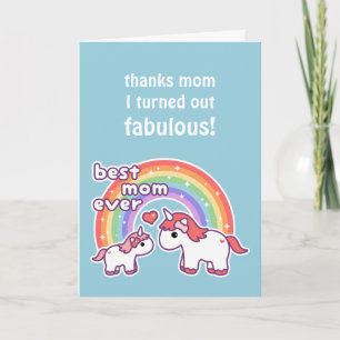 Mejor tarjeta de mamá de unicornio