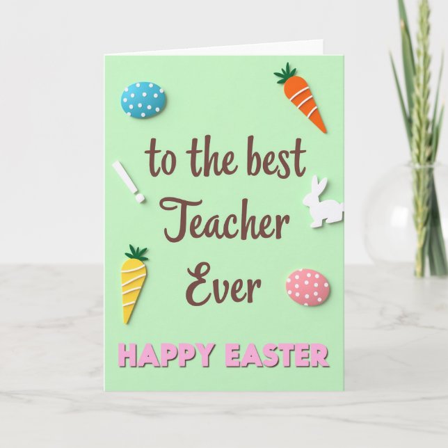 Mejor tarjeta de Pascua para maestro (Anverso)