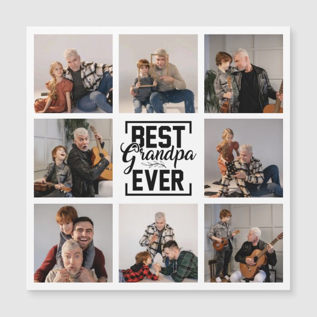 Mejor Tarjeta Magnética de Abuelo de 8 Collages de (Anverso)