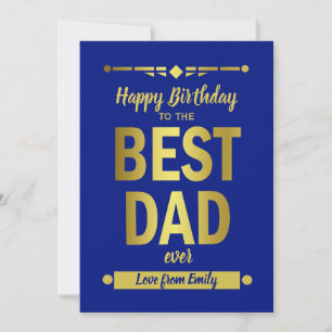 Mejor tarjeta plana de oro para tipografía de papá