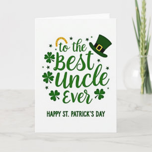 Mejor tío del mundo tarjeta del día de San Patrici
