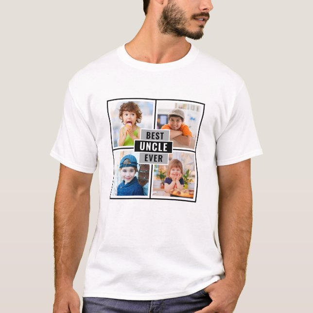 Mejor Tío Moderno Cada Cuatro Camiseta De Collage  (Anverso)