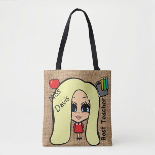 Mejor Tote docente - Bolsa de caricatura personali