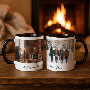 Mejores Amigas por Siempre Foto Personalizada Taza