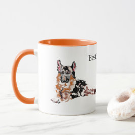 Mejores amigos del hombre con taza Pastor Alemán