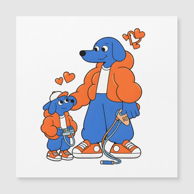 Mejores amigos: dúo de perro azul padre e hijo (Na (Anverso)