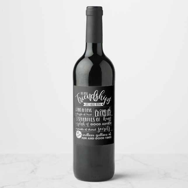 mejores amigos etiqueta de botella de vino receta  (Anverso)