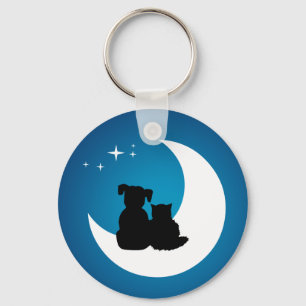 Mejores amigos - llavero del gato y del perro