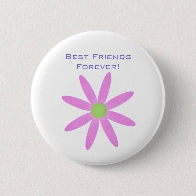 ¡Mejores amigos para siempre! Botón de la flor (Anverso)