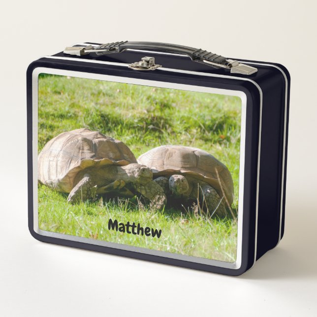 "Mejores Amigos" Tortuga la Metalizado Lunchbox (Anverso)